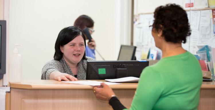 Receptionist at practise